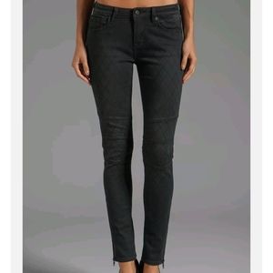 D-ID "NEW YORK" MOTO ZIP SKINNY JEANS VINTAGE BLACK